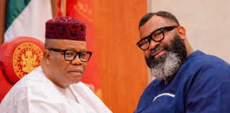 Of Fallacies, Forgery And Fakery IV. Akpabio’s Senate And The Incorrigible Descent To Shamelessness. A collage Image of Nigeria's Senate President Godswill Akpabio and Prof. Chris Mustapha Nwaokobia Jnr. - Convener COUNTRYFIRST MOVEMENT - A Good Governance Advocacy Group.